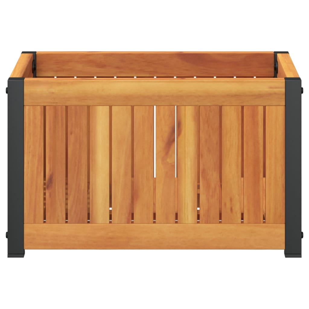 Garden Planter 45x30x27.5 cm Solid Wood Acacia and Steel