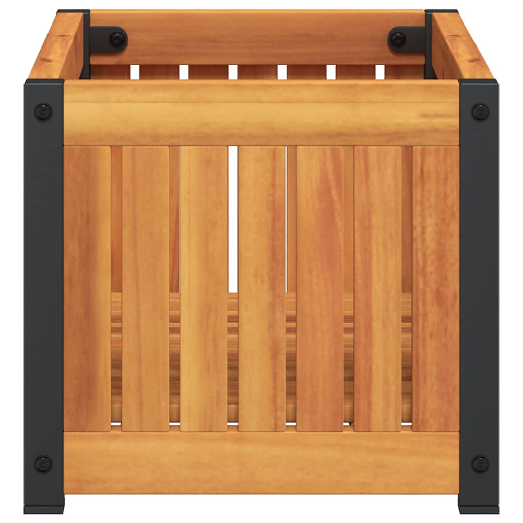 Garden Planter 45x30x27.5 cm Solid Wood Acacia and Steel