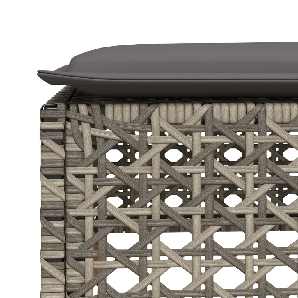 6 Piece Garden Sofa Set with Cushions Grey Poly Rattan