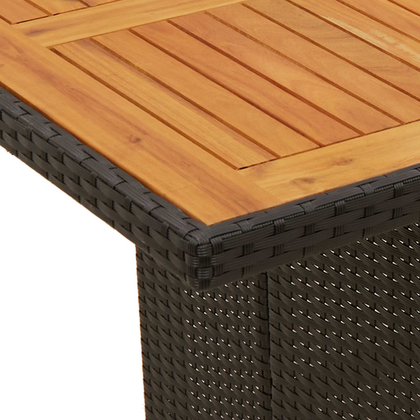 Garden Dining Set with Cushion 9 pcs Black Poly Rattan