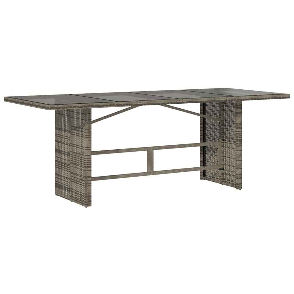 Garden Dining Set with Cushion 7 pcs Grey Poly Rattan