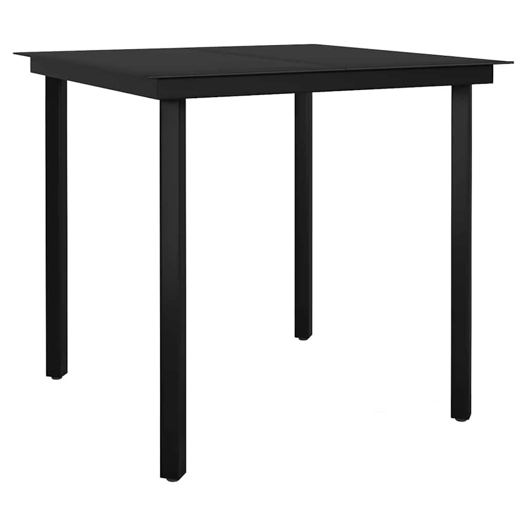 Garden Dining Set with Cushion 3 pcs Black Poly Rattan