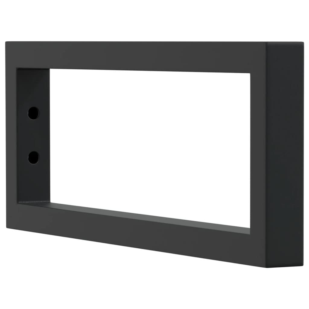 Shelf Brackets for Washbasin 2 pcs Black Rectangular Steel