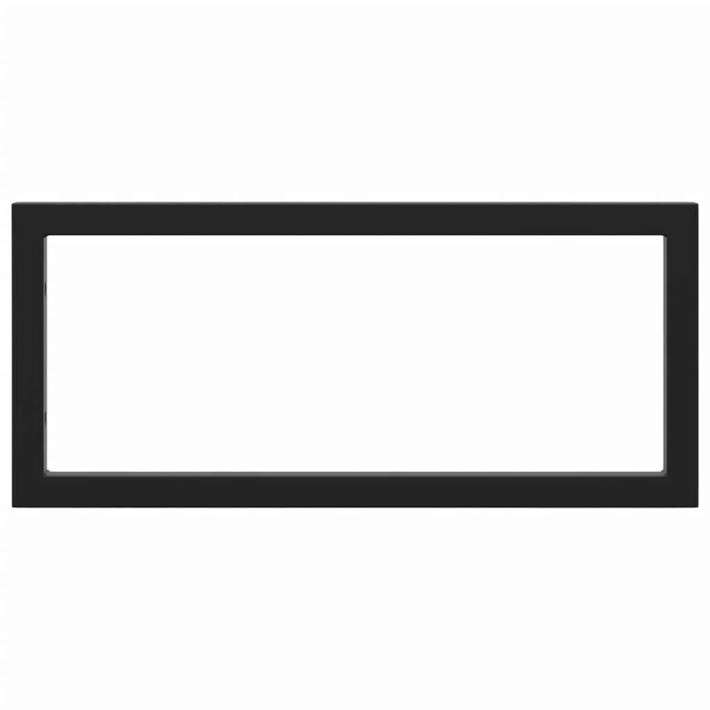 Shelf Brackets for Washbasin 2 pcs Black Rectangular Steel