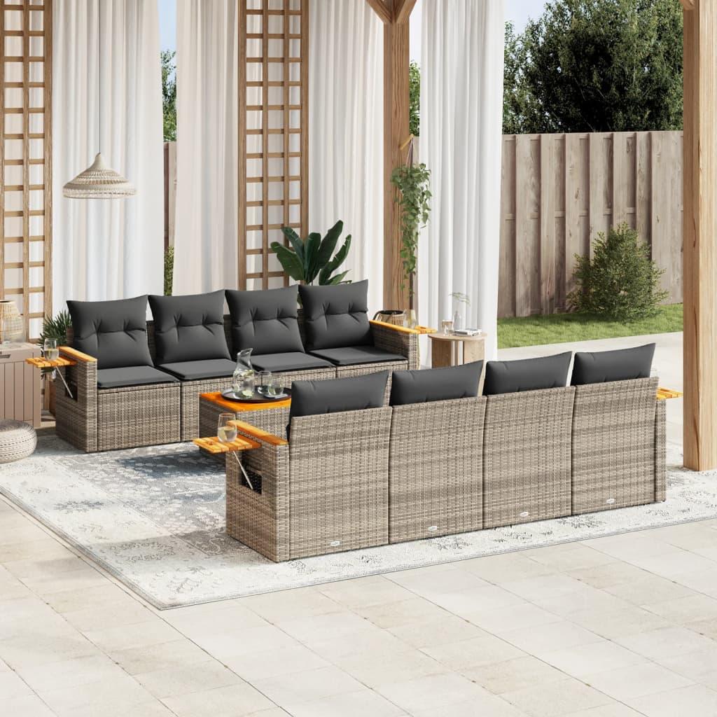 Patio Sofa Set 9-Seaters Grey