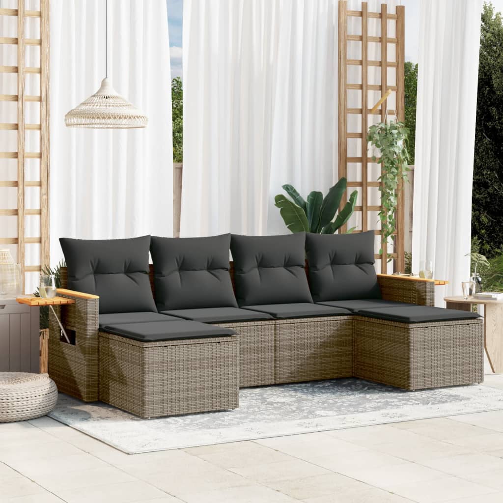 Patio Sofa Set 4-Seaters Grey