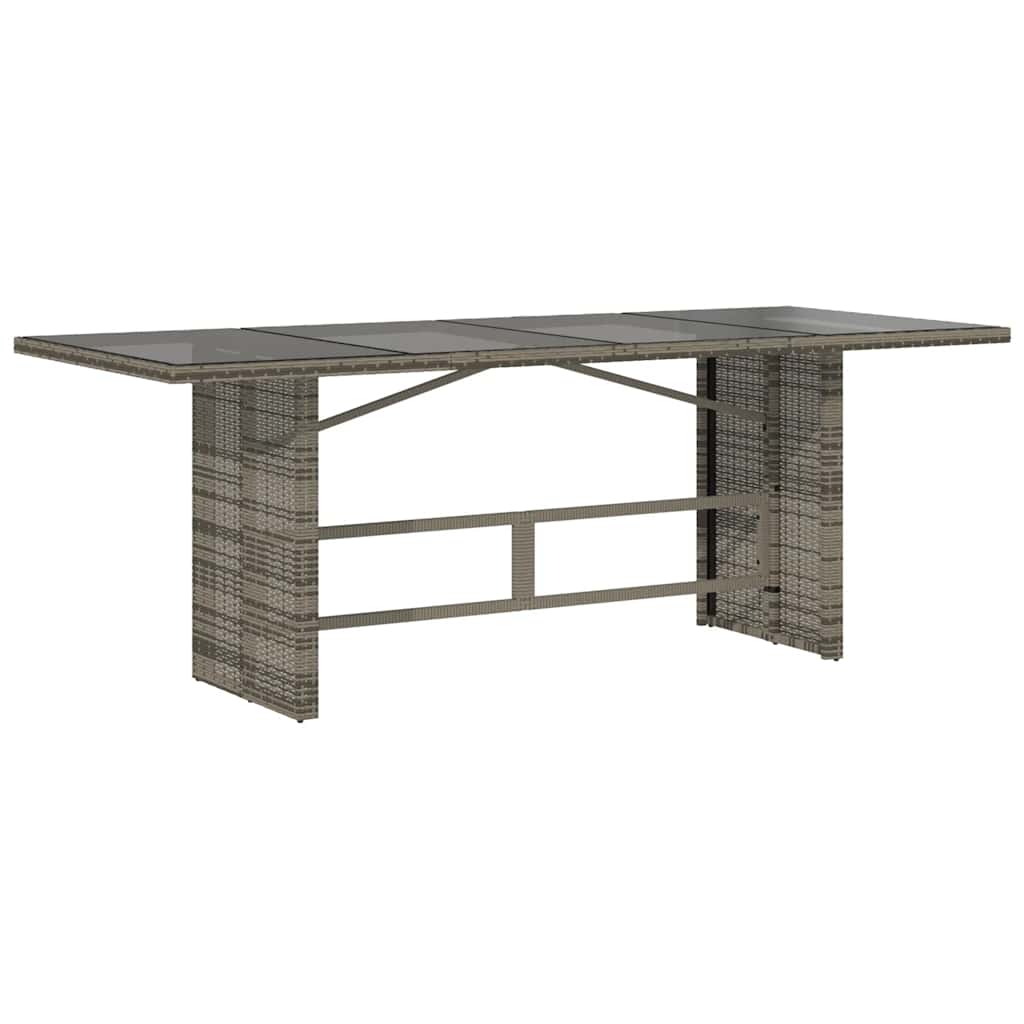 7 Piece Garden Dining Set with Cushions Grey Poly Rattan