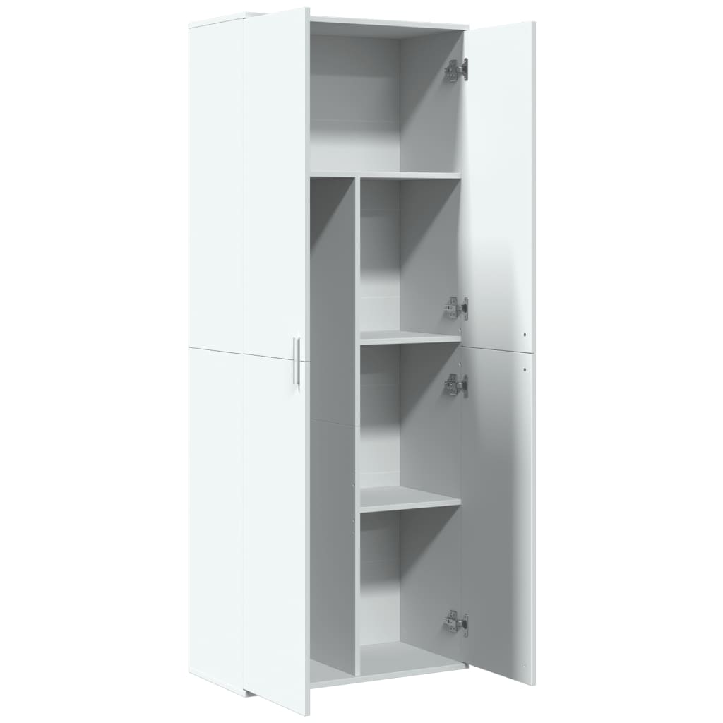 Highboard White 70x35x180 cm Engineered Wood