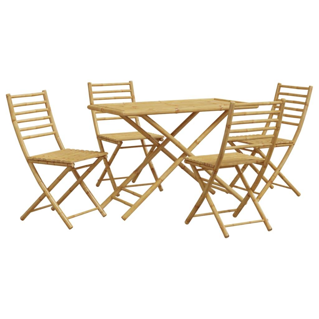 5 Piece Garden Dining Set Bamboo