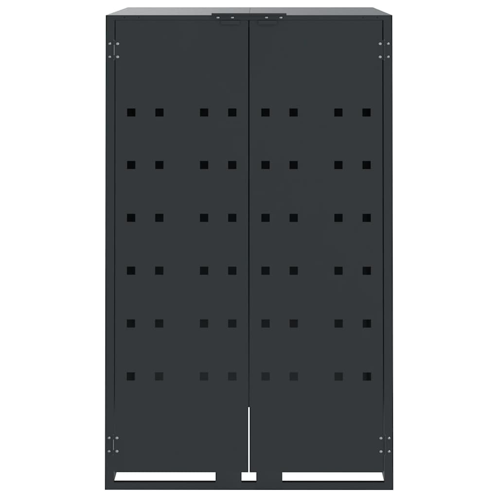 Wheelie Bin Storage for 3 Bins Anthracite 207x79x117 cm Steel