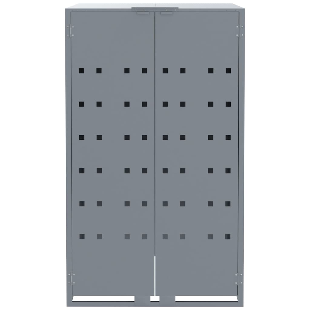 Wheelie Bin Storage for 6 Bins Grey 414x79x117 cm Steel