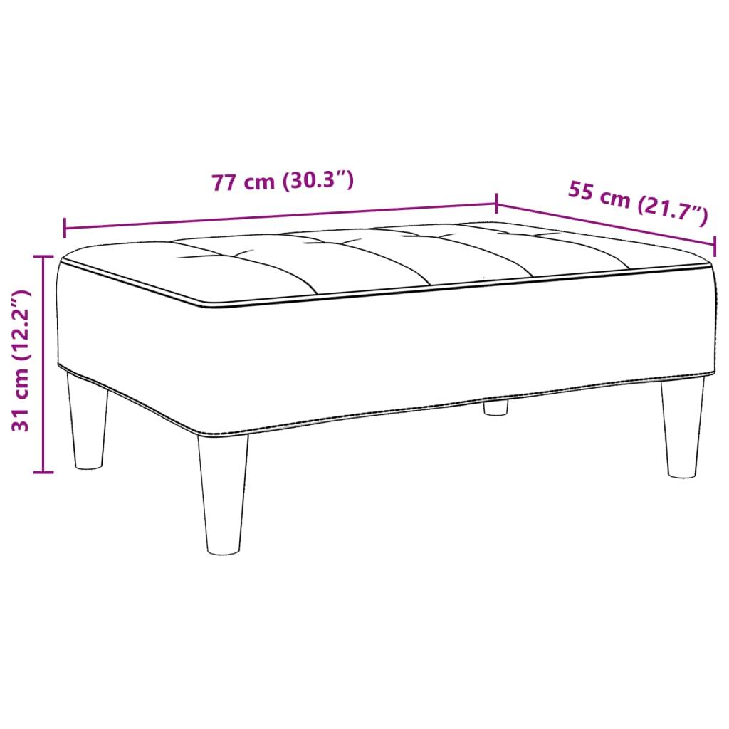 Footstool Dark Grey 77x55x31 cm Fabric