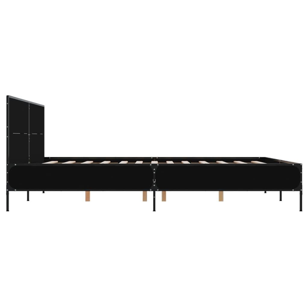Bed Frame without Mattress Black 135x190 cm