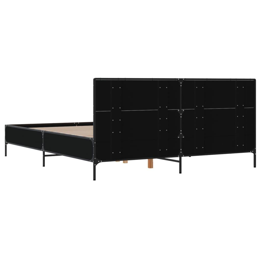 Bed Frame without Mattress Black 135x190 cm