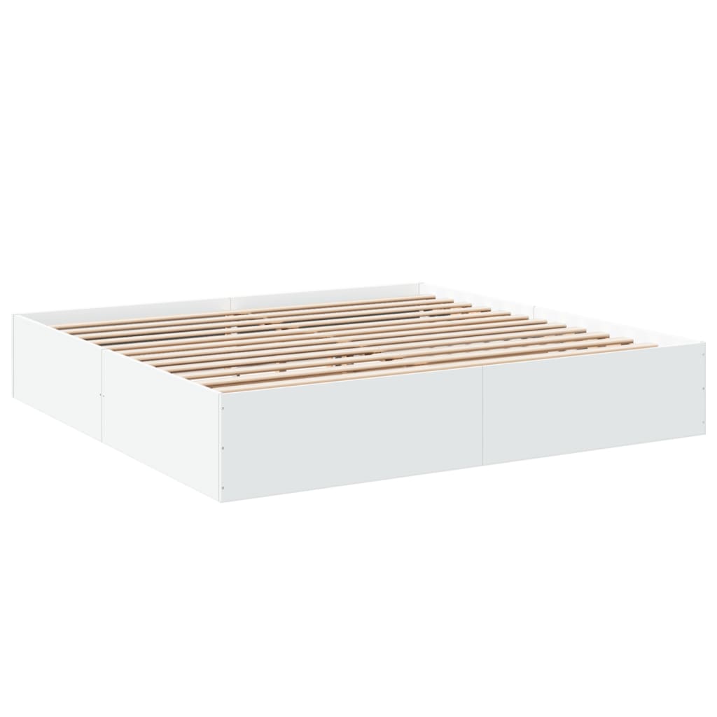 Bed Frame without Mattress White 180x200 cm
