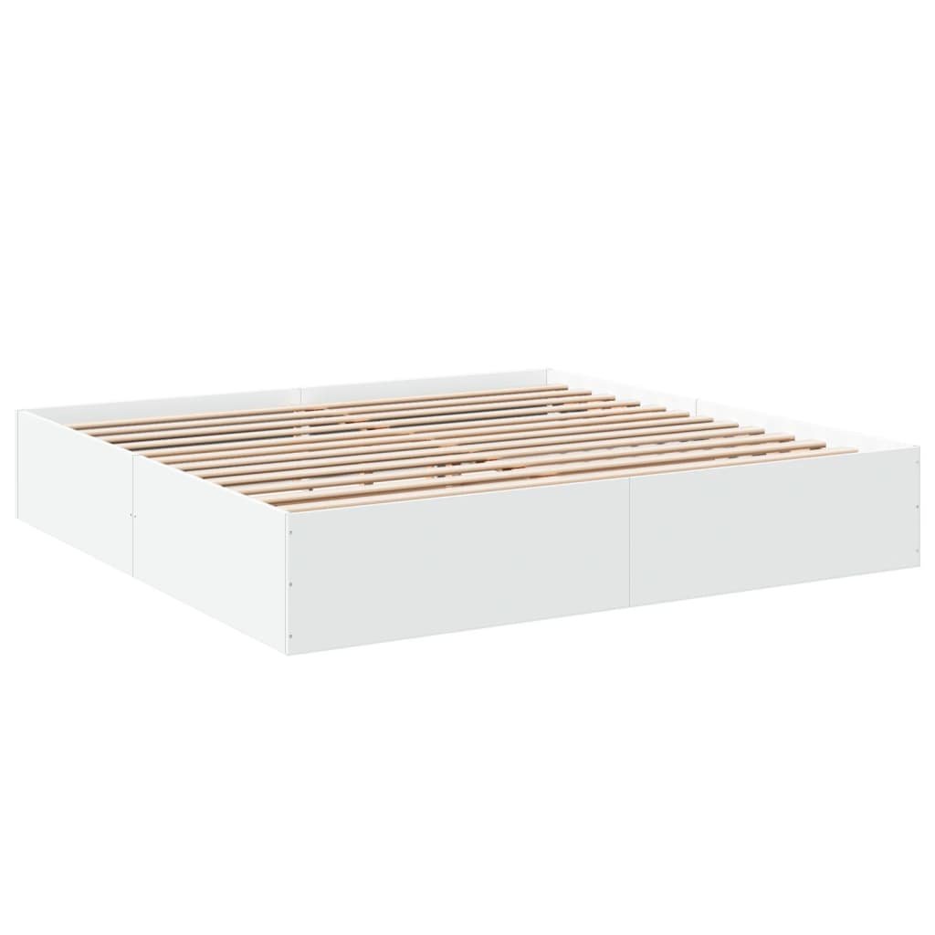 Bed Frame without Mattress White 180x200 cm