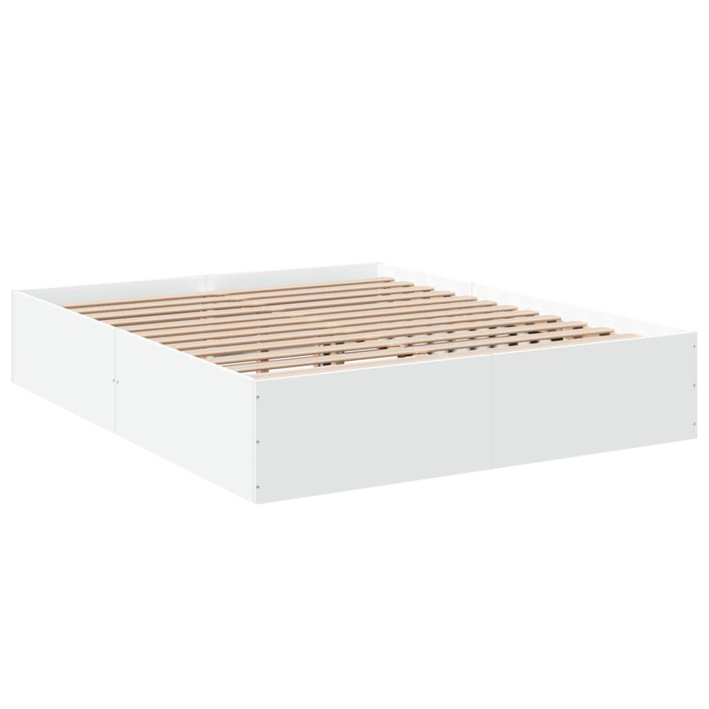 Bed Frame without Mattress White 150x200 cm