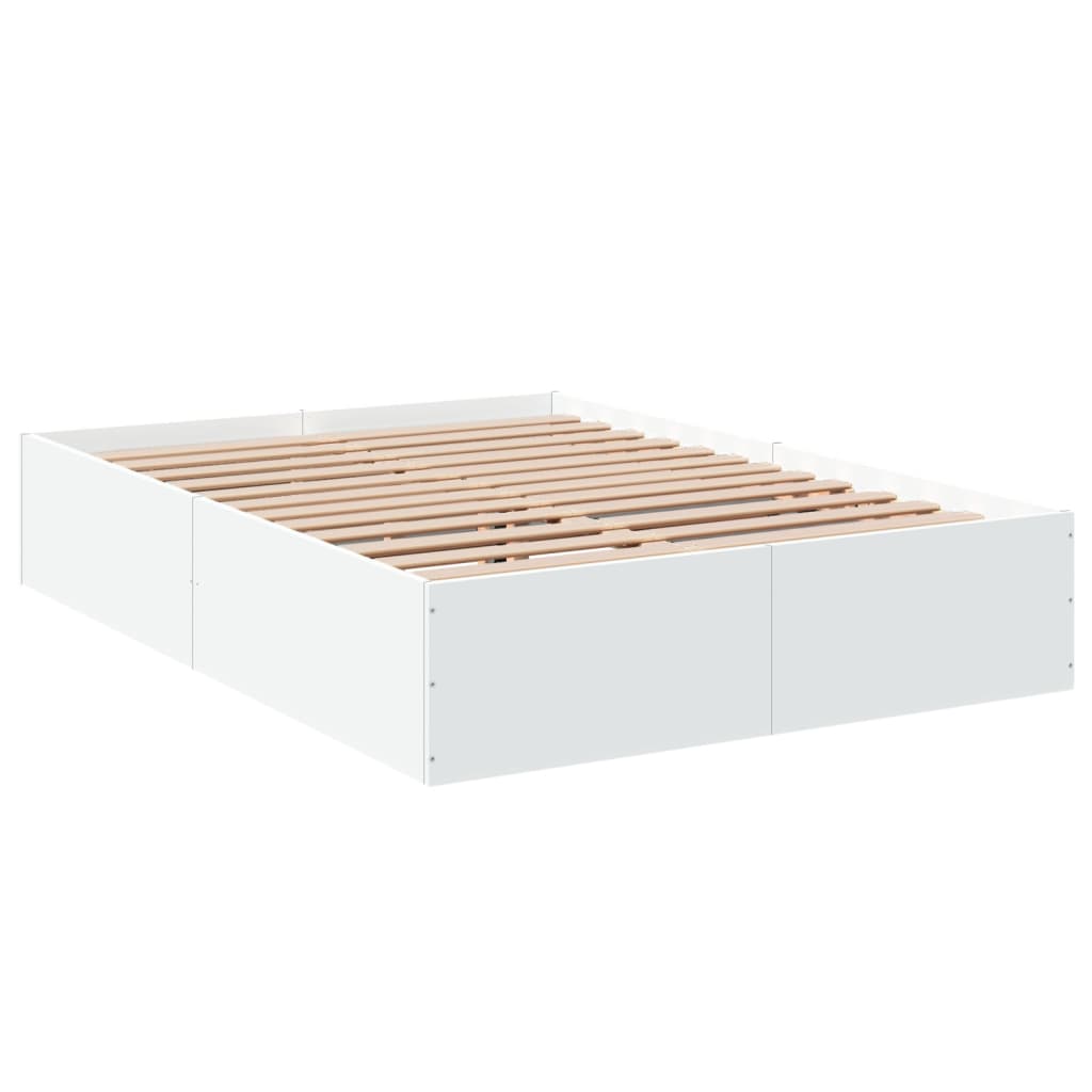 Bed Frame without Mattress White 135x190 cm