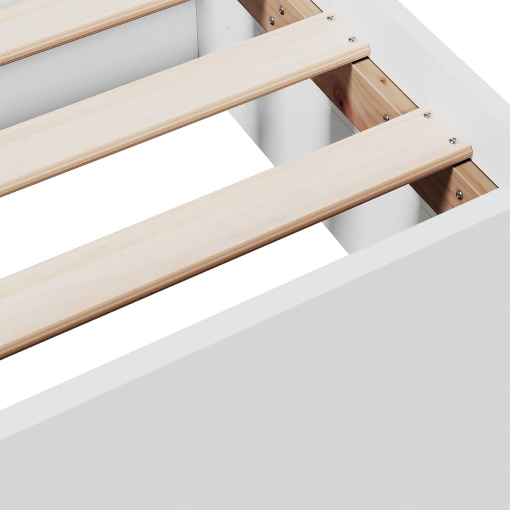 Bed Frame with Drawers without Mattress White 90x190 cm