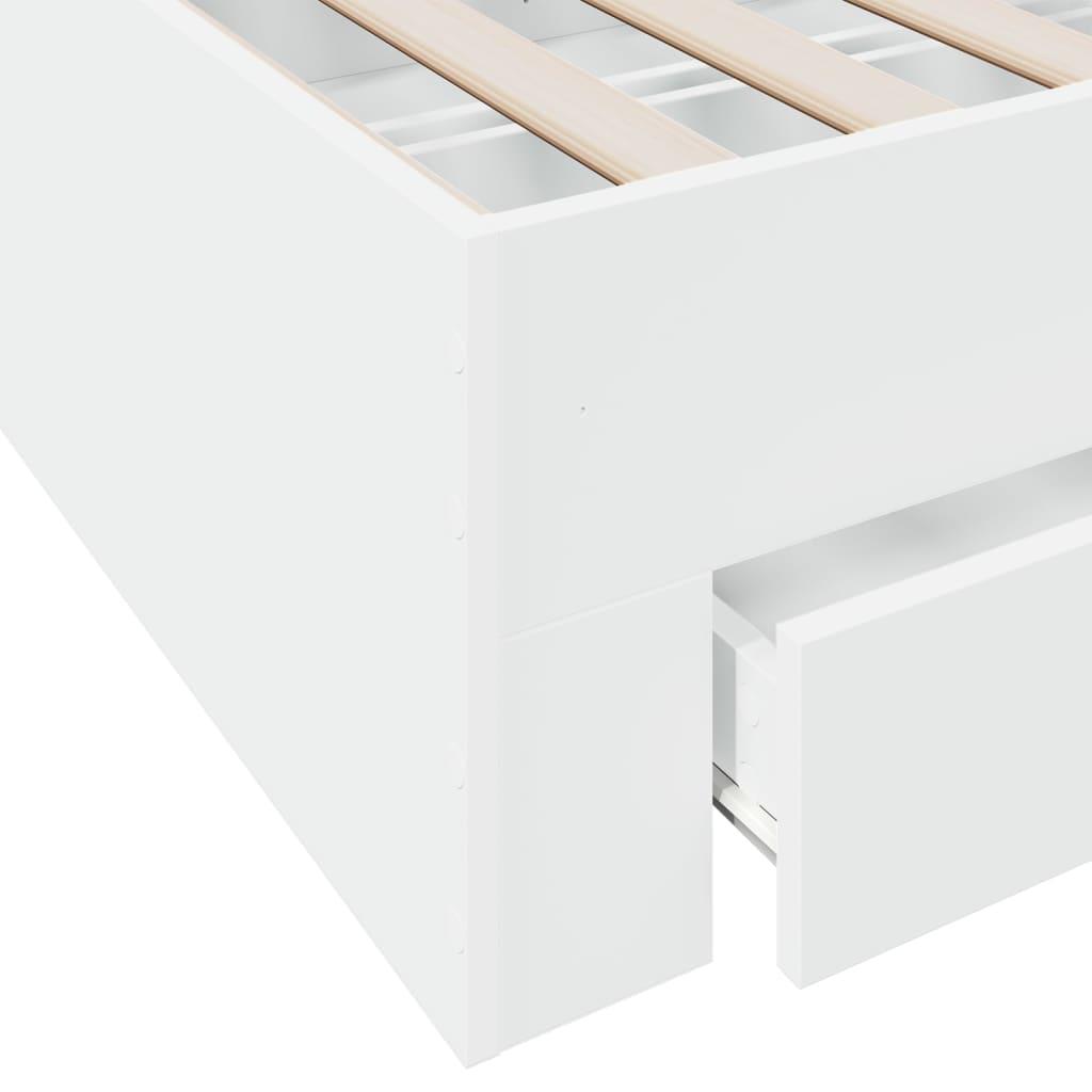Bed Frame with Drawers without Mattress White 135x190 cm
