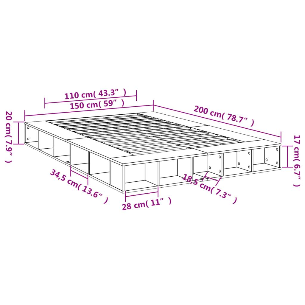 Bed Frame without Mattress White 150x200 cm
