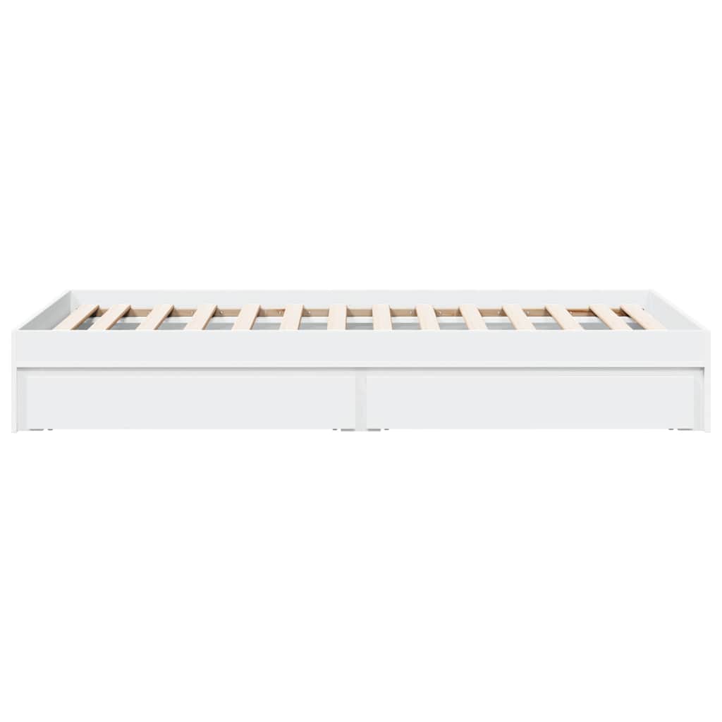 Bed Frame with Drawers without Mattress White 90x190 cm