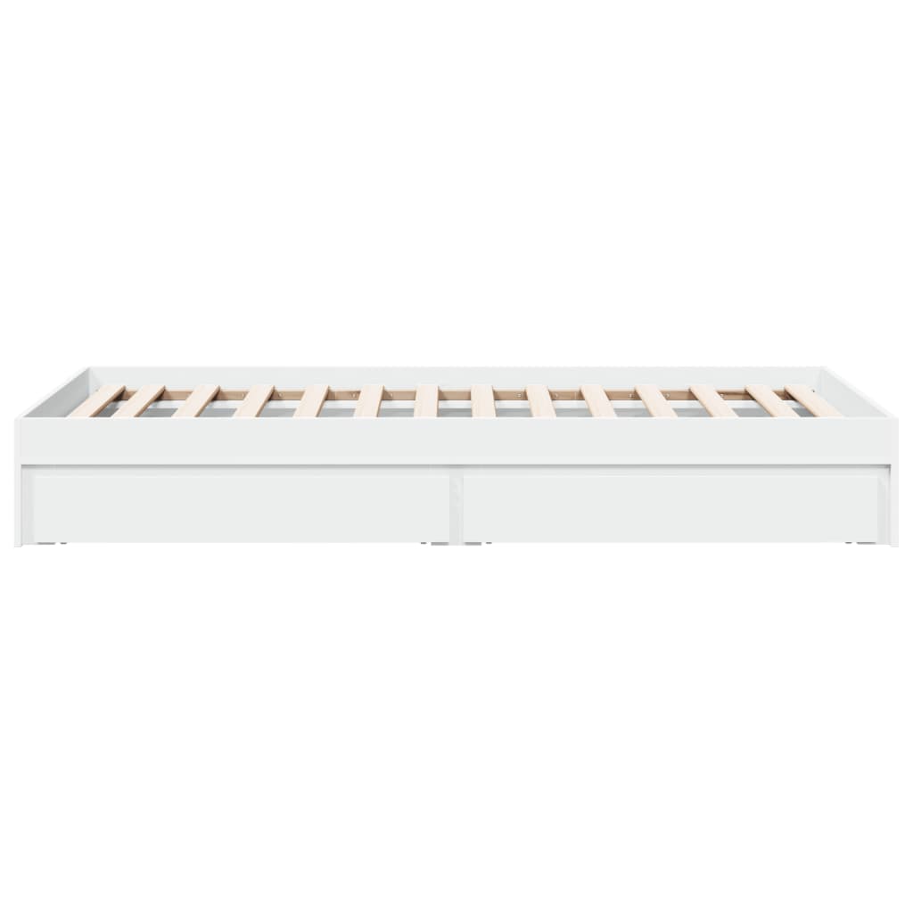 Bed Frame with Drawers without Mattress White 90x190 cm
