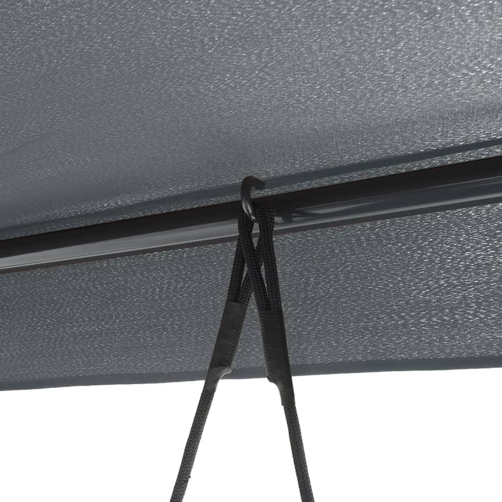 Garden Swing Bench with Canopy Dark Grey Steel