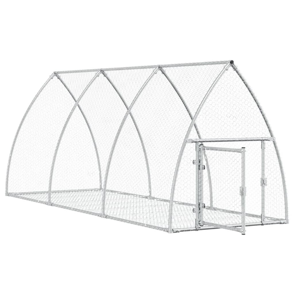 Rabbit Hutch Silver 105x300x120 cm Galvanised Steel