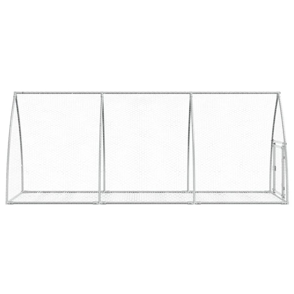 Rabbit Hutch Silver 105x300x120 cm Galvanised Steel