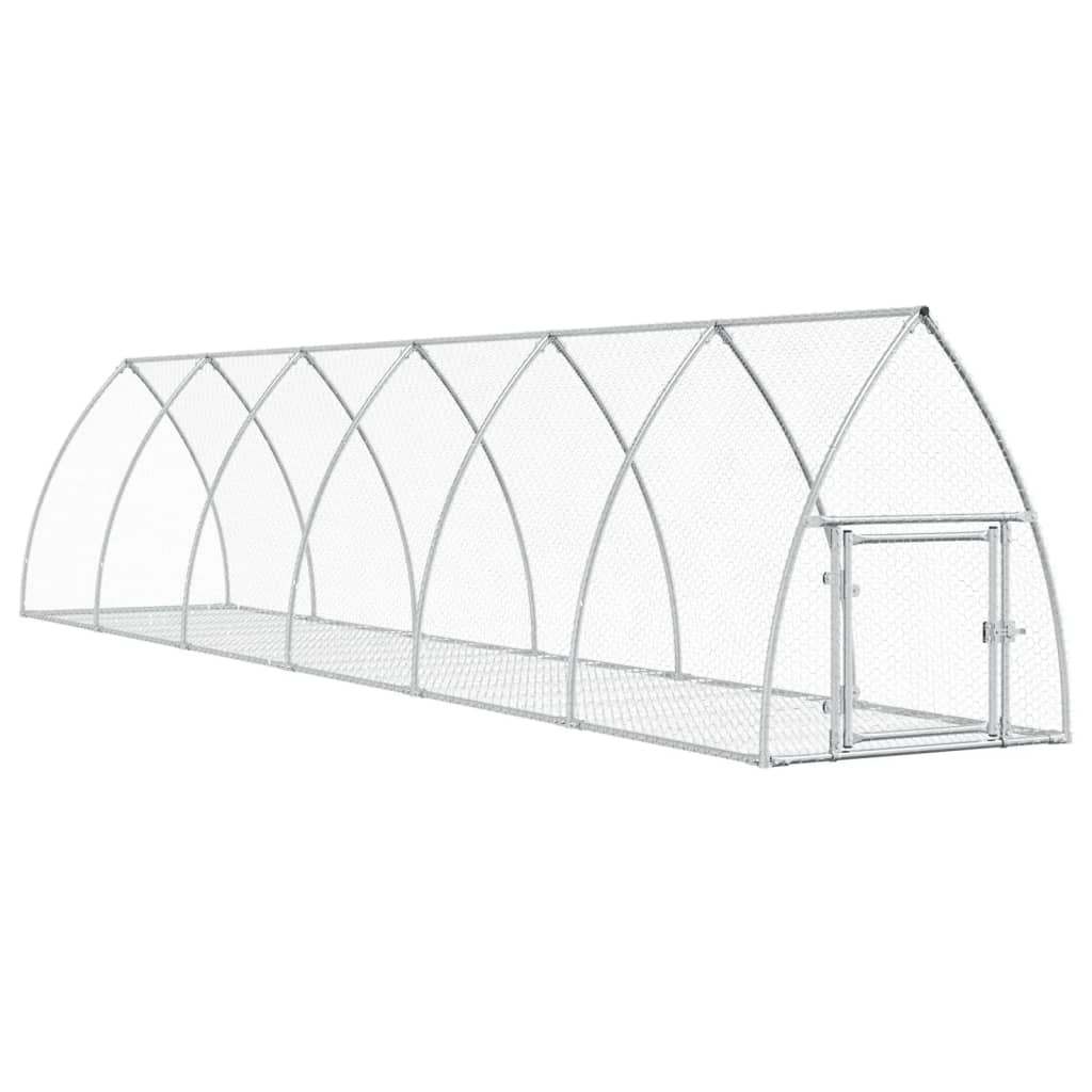 Rabbit Hutch Silver 105x600x120 cm Galvanised Steel