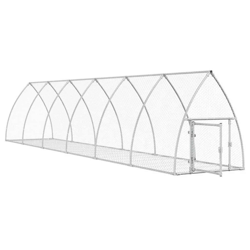 Rabbit Hutch Silver 105x600x120 cm Galvanised Steel