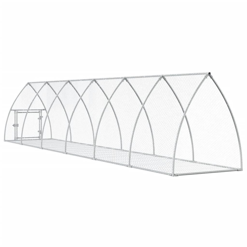 Rabbit Hutch Silver 105x600x120 cm Galvanised Steel