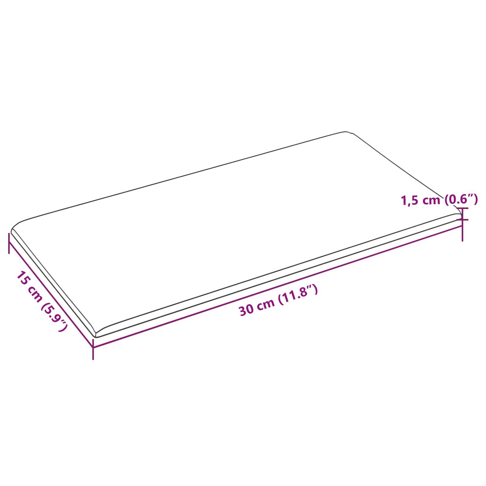 Wall Headboard 12 pcs Dark Grey 30 x 15 cm Fabric