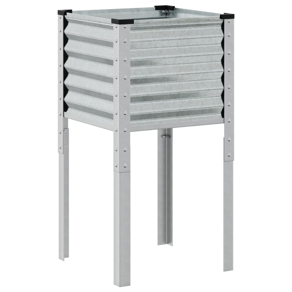 Garden Planter 45x45x88 cm Galvanised Steel