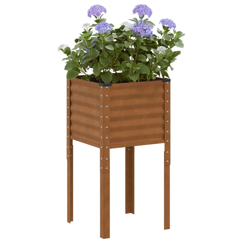 Garden Planter 45x45x88 cm Weathering Steel