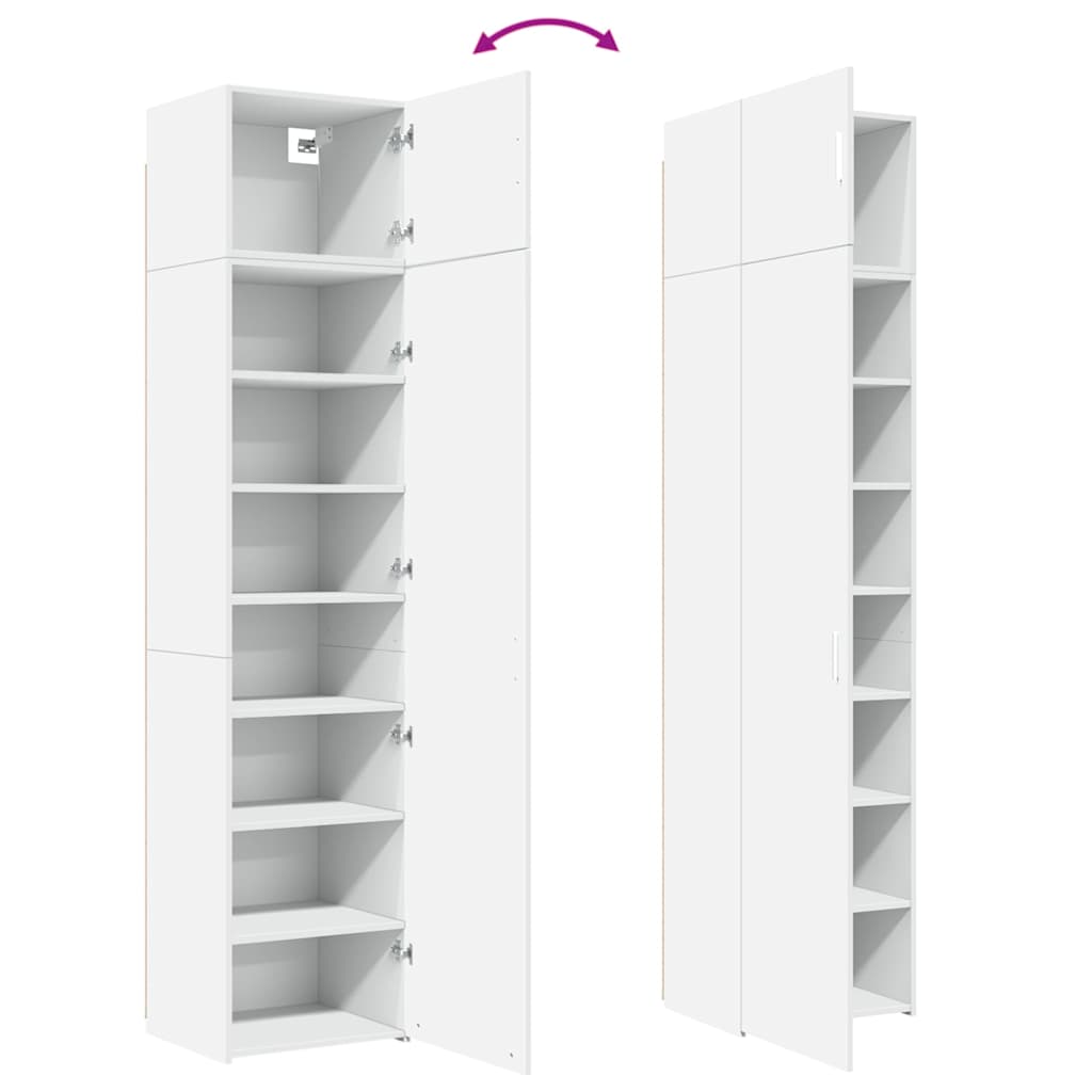 Slim Storage Cabinet White 50x42,5x225 cm Engineered Wood