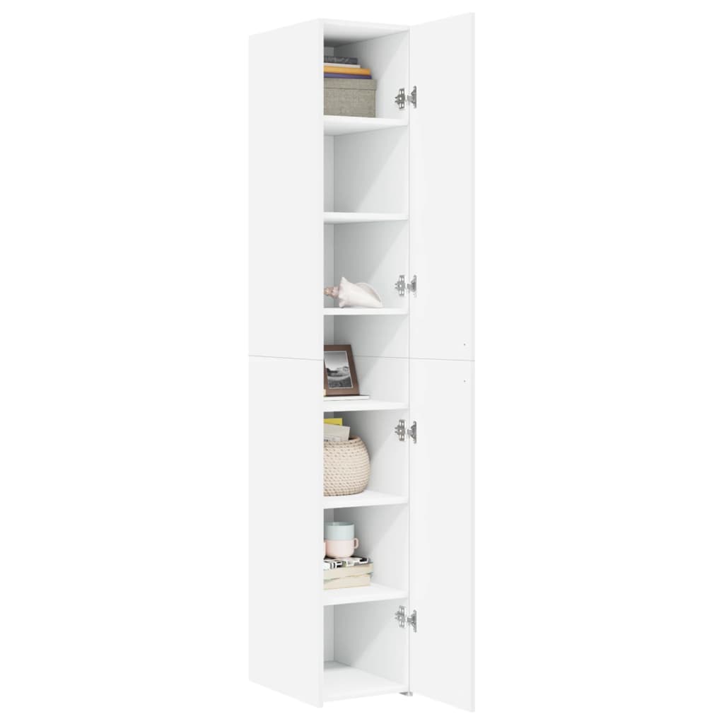 Highboard White 30x42.5x185 cm Engineered Wood