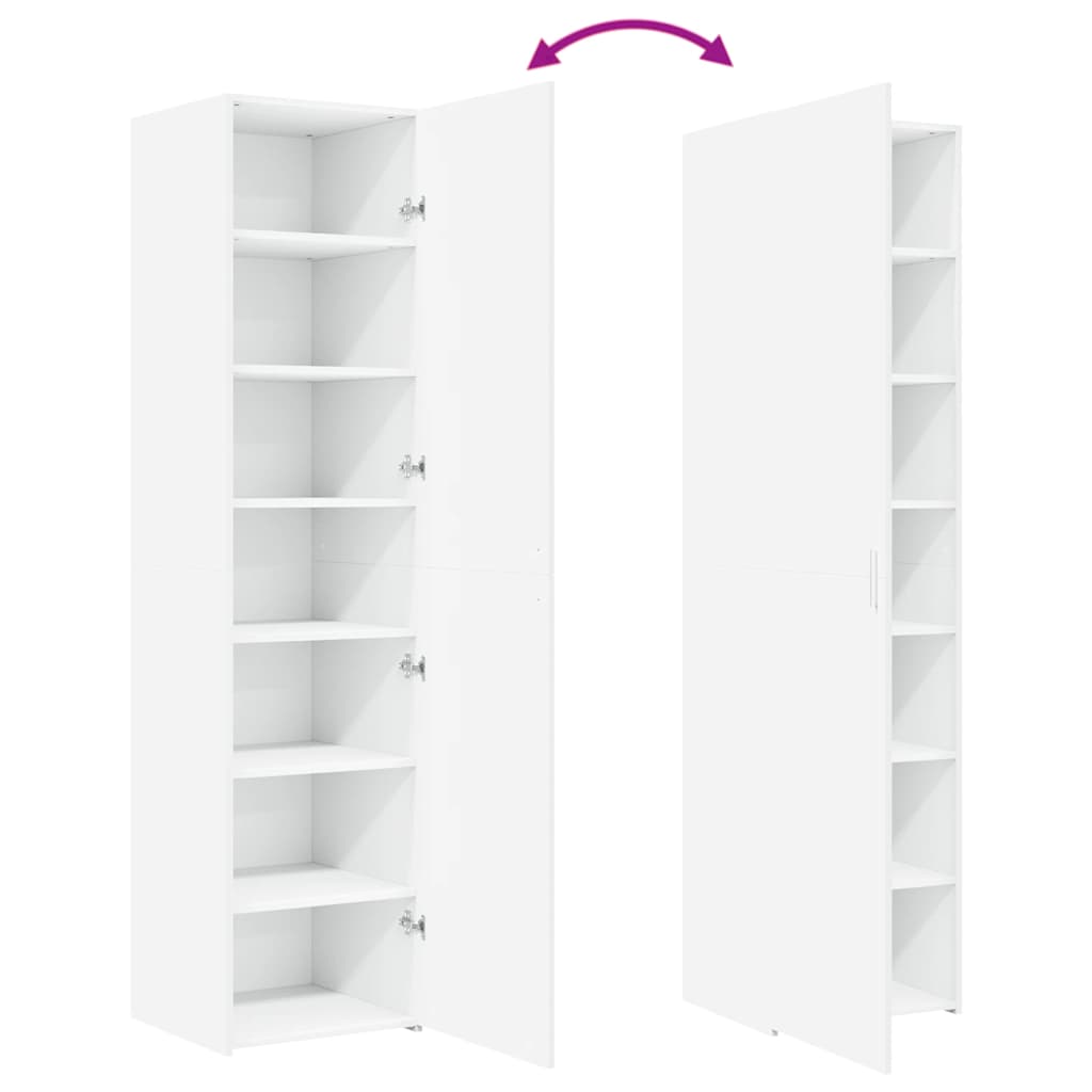 Highboard White 45x42.5x185 cm Engineered Wood