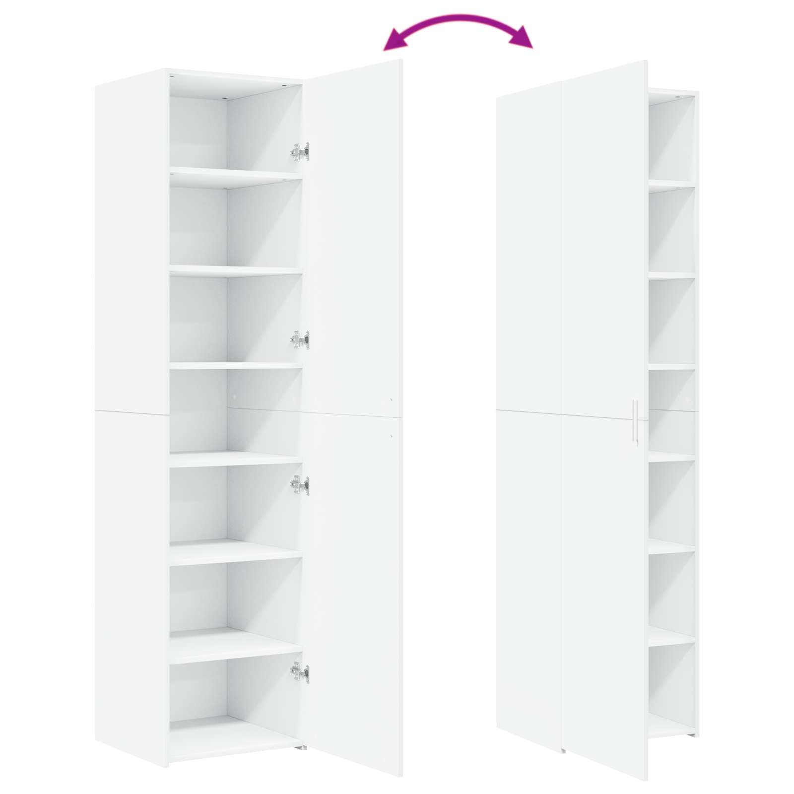 Highboard White 45x42.5x185 cm Engineered Wood
