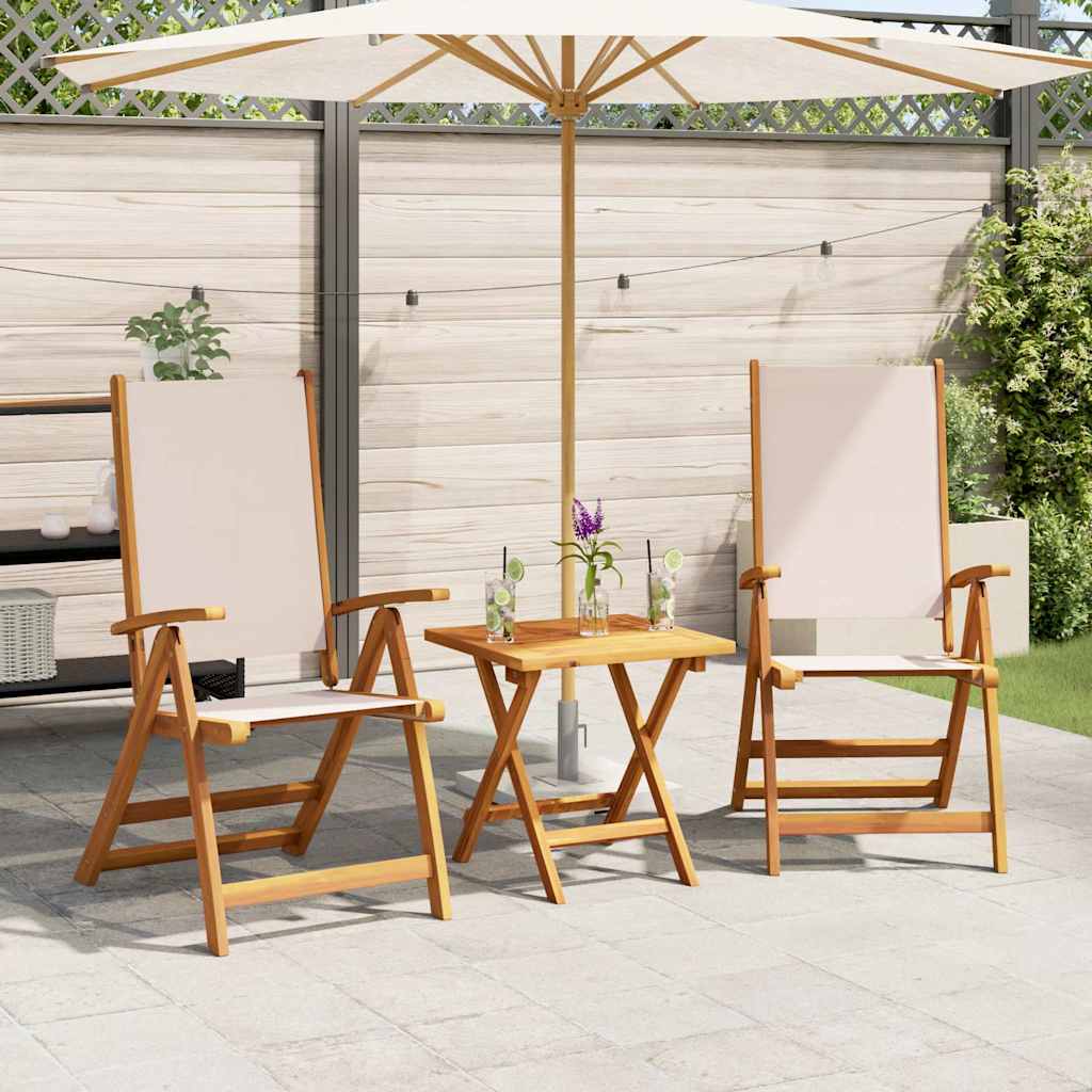Folding Chairs 2 pcs Solid Wood Acacia and Textilene