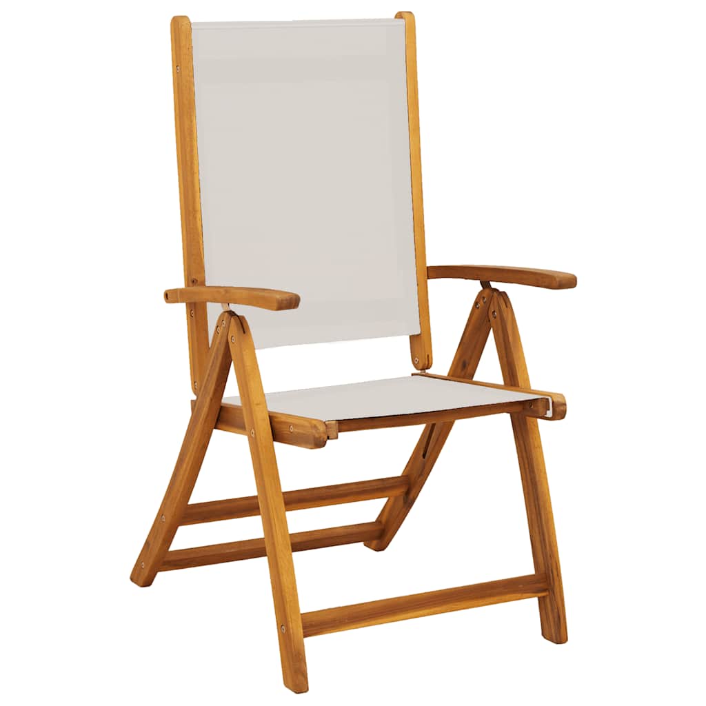 Folding Chairs 2 pcs Solid Wood Acacia and Textilene