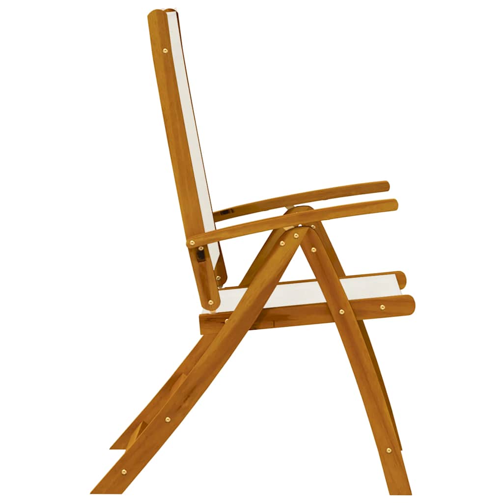 Folding Chairs 2 pcs Solid Wood Acacia and Textilene