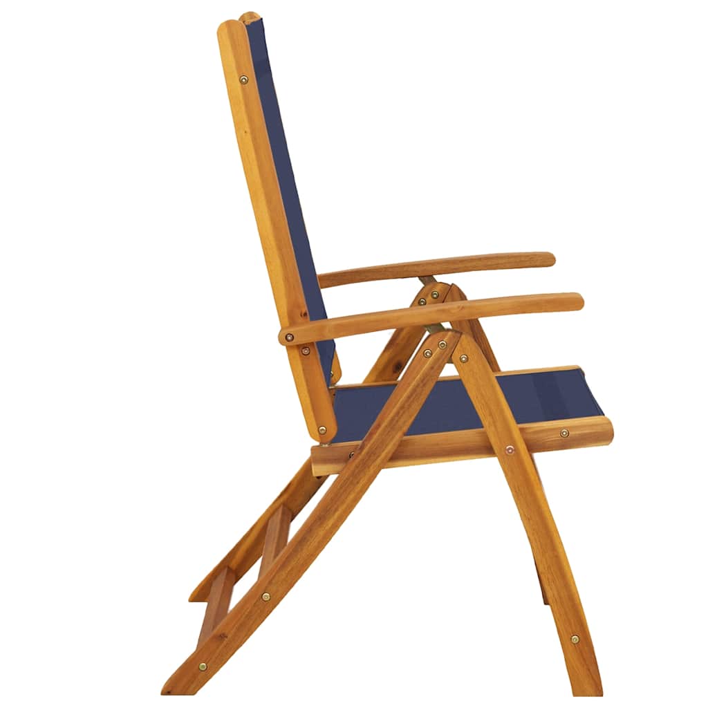 Folding Chairs 2 pcs Solid Wood Acacia and Textilene