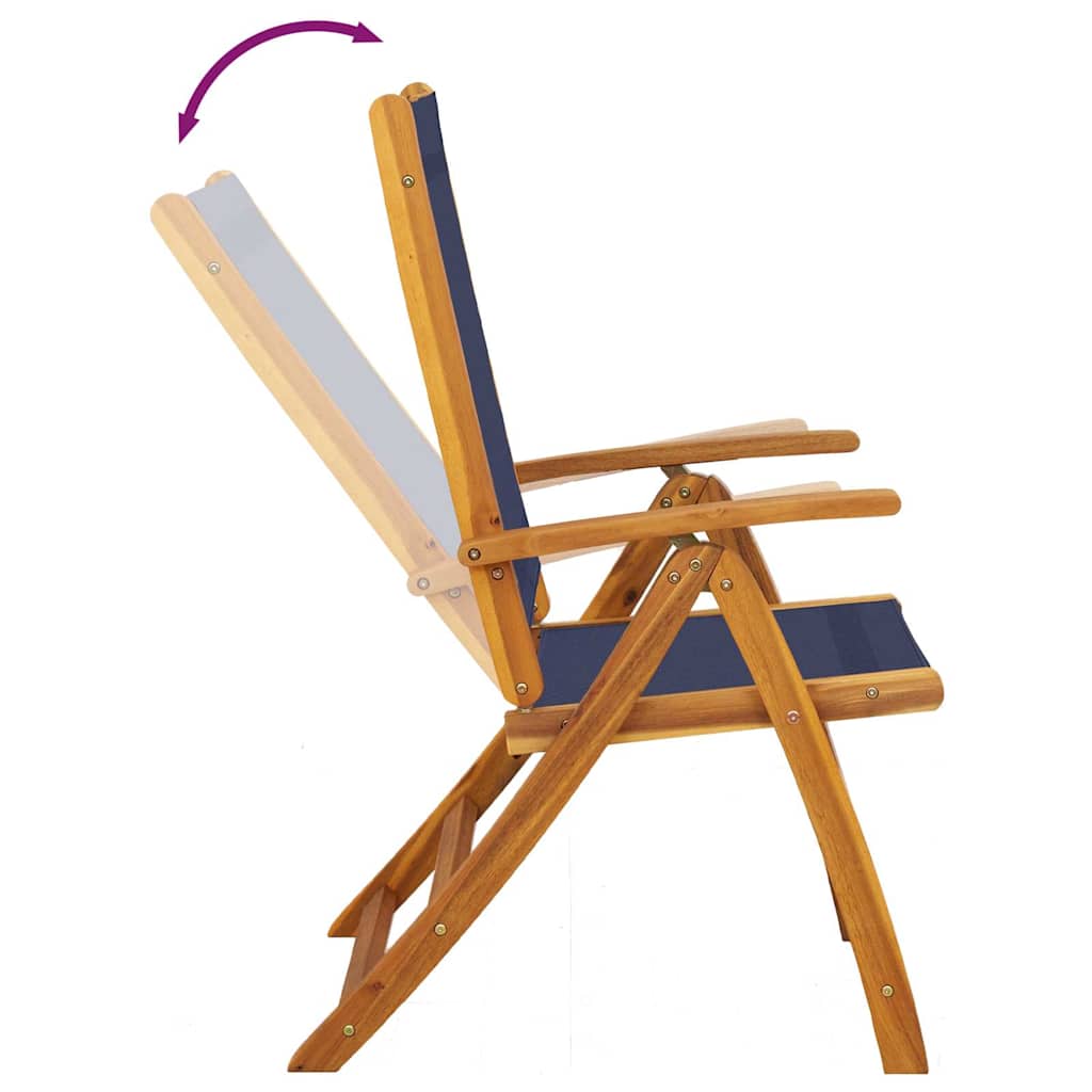 Folding Chairs 2 pcs Solid Wood Acacia and Textilene
