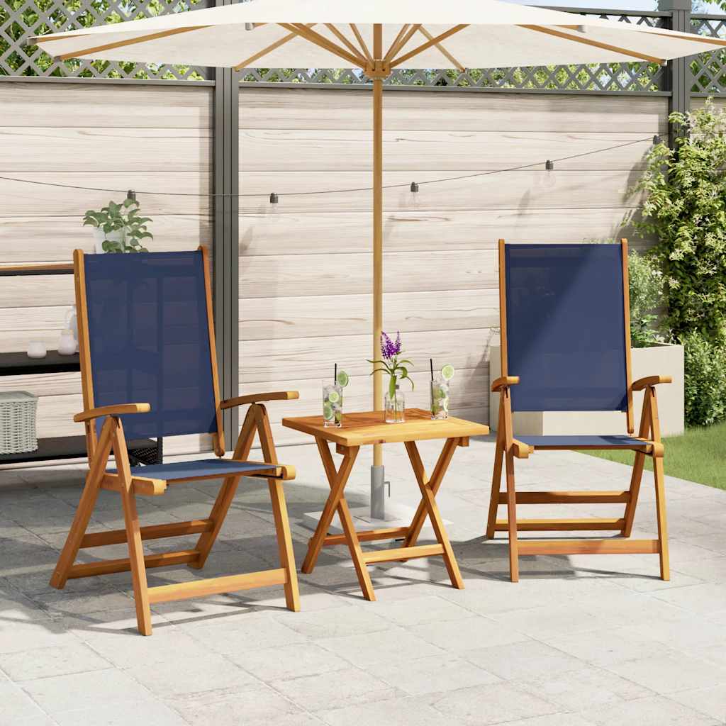 Folding Chairs 2 pcs Solid Wood Acacia and Textilene