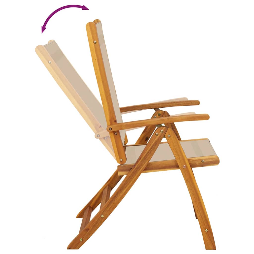 Folding Chairs 2 pcs Solid Wood Acacia and Textilene