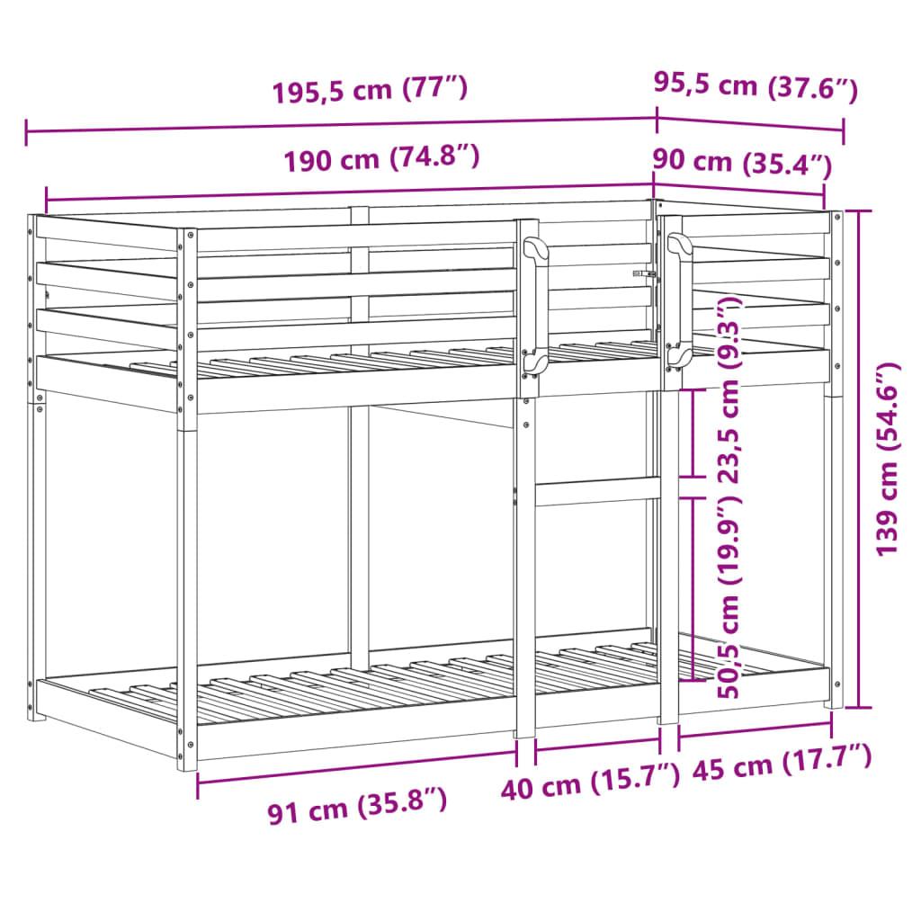 Bunk Bed without Mattress 90x190 cm Solid Wood Pine