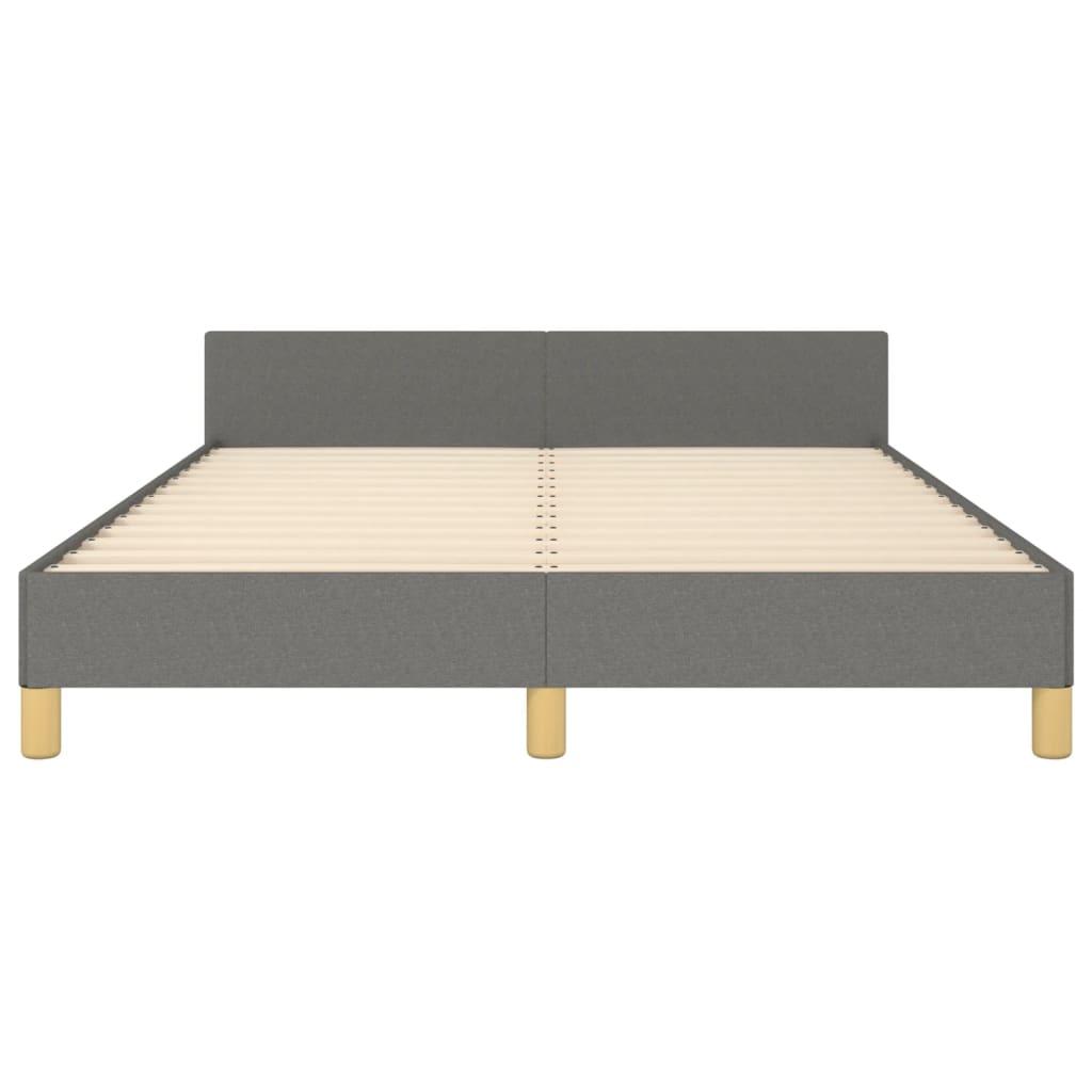 Bed Frame without Mattress Dark Grey 137x187 cm Double Fabric