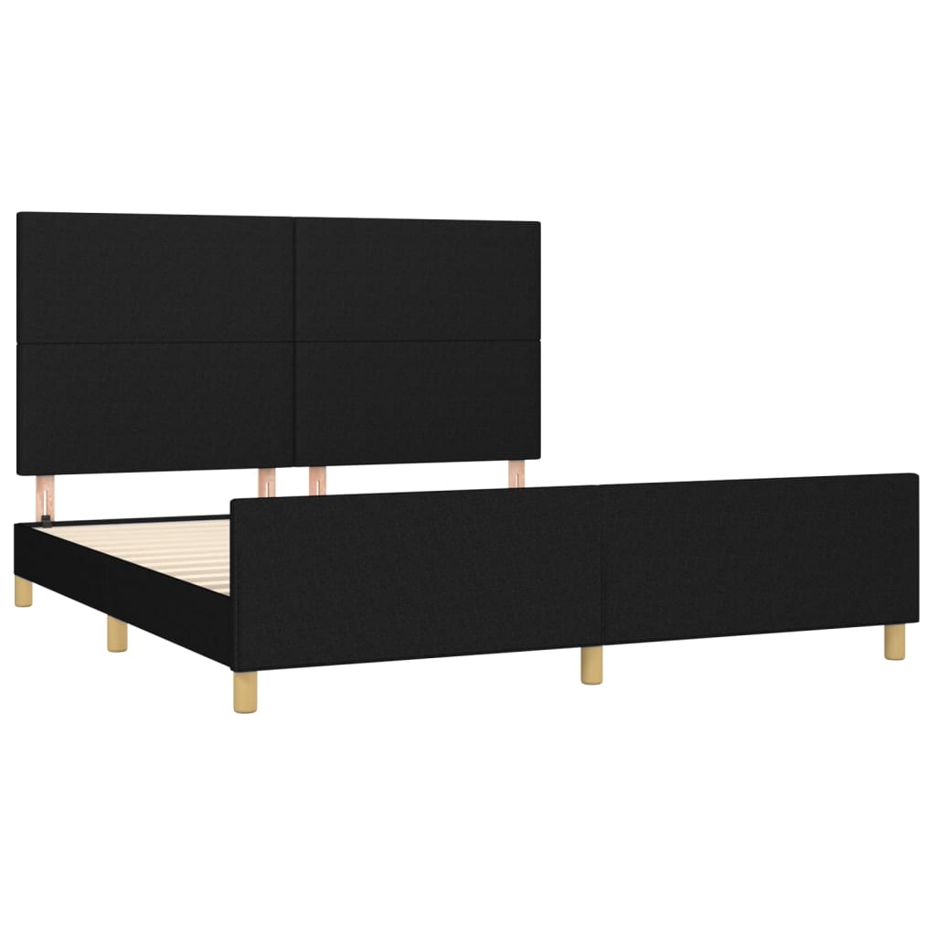 Bed Frame without Mattress Black 152x203 cm Queen Fabric